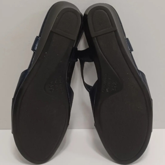 SAS Tripad Comfort Sandals Women’s Size 9.5M Navy Blue Leather Wedge MADE IN USA - Picture 3 of 5